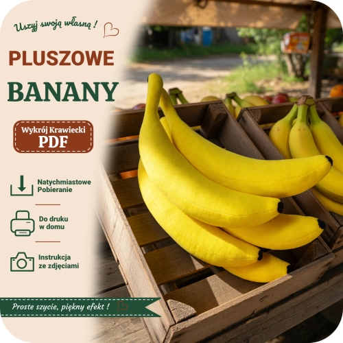 Wykrój krawiecki PDF na pluszowe owoce - łatwe szycie krok po kroku