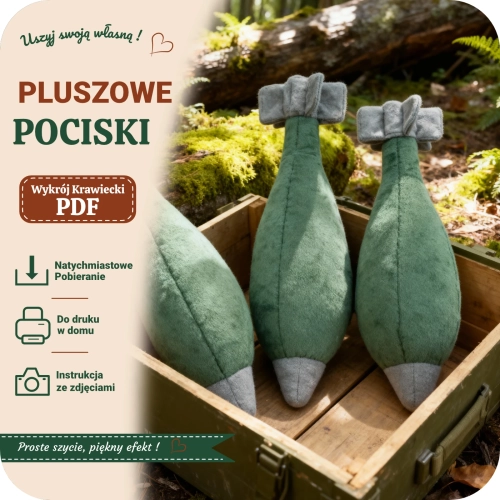 Wykrój krawiecki PDF na pluszaka militarnego