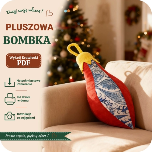 Wykrój krawiecki PDF na świąteczne dekorację