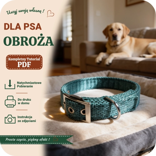 Gotowy wykrój krawiecki PDF na obroże dla psa