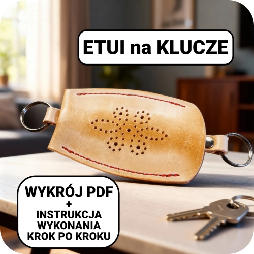 Ręcznie szyte etui na klucze - wzór PDF