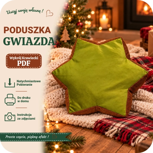 Jak uszyć poduszkę na święta - wykrój krawiecki na gwiazdkę