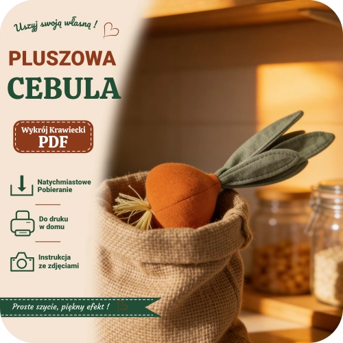 wykrój krawiecki PDF na pluszowe cebule