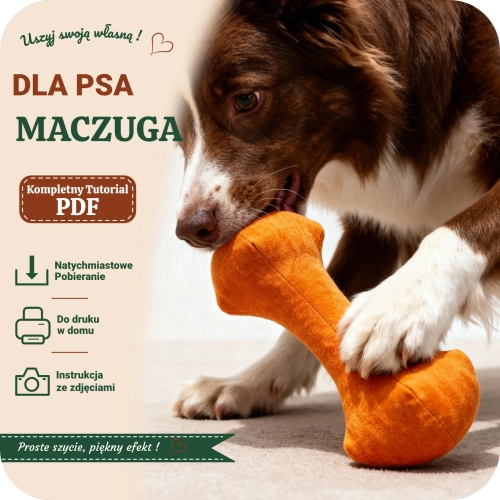 Maczuga dla psa - pluszowa zabawka - wykrój pdf