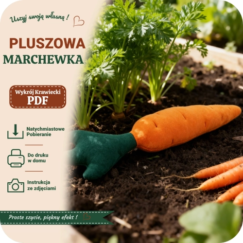 Wykrój krawiecki PDF na pluszową marchewkę