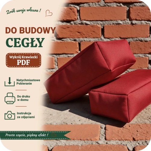 Pluszowe klocki, cegły - wykrój krawiecki PDF