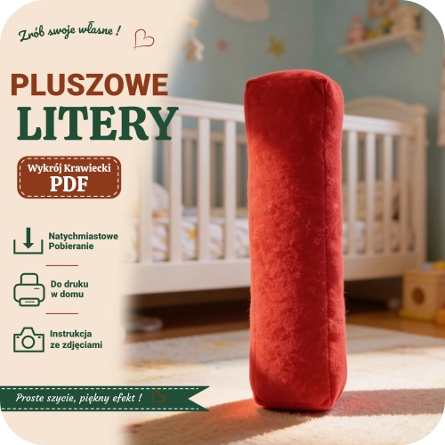 Wykrój krawiecki PDF na pluszową literkę I - gotowy szablon