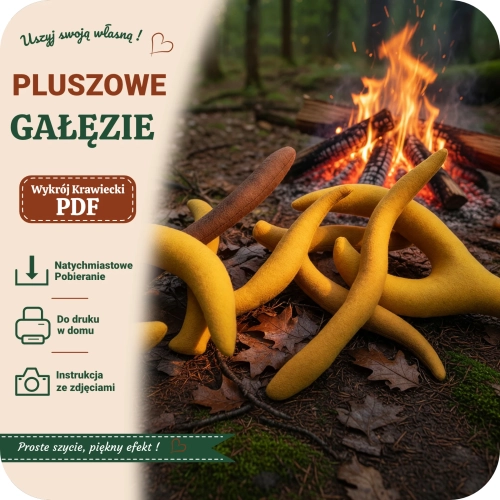Pluszowe ognisko - uszyj pluszowe gałęzie