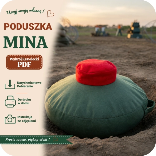 Poduszka w kształcie miny lądowej - wykrój krawiecki PDF