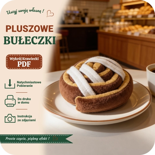 Bułki cynamonki - gotowy wykrój krawieckie PDF