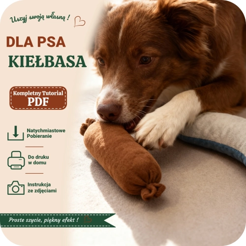 Pluszowa zabawka dla psa - wykrój krawiecki PDF