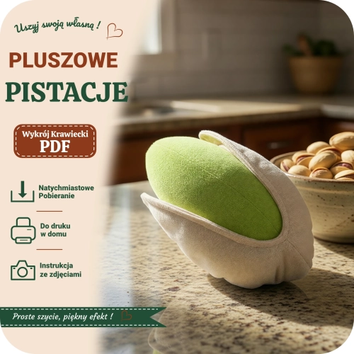 Wykrój krawiecki PDF na pluszową pistację - gotowy szablon do szycia