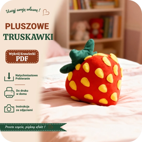 Szablon truskawki wraz z instrukcją wykonania krok po kroku