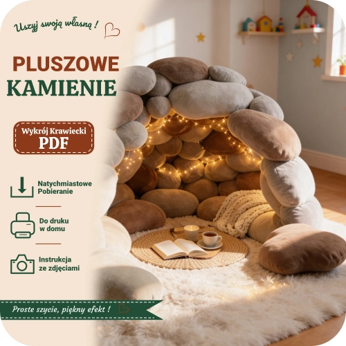 Domowe pluszowe iglo - uszyj własne - pluszowe kamienie
