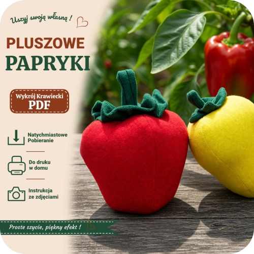 Wykrój krawiecki PDF na pluszowe warzywa