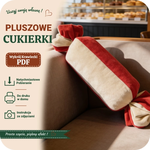 Wykrój krawiecki PDF na pluszowe cukierki