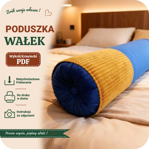 Poduszka wałek - Wykrój PDF na uszycie poduszki